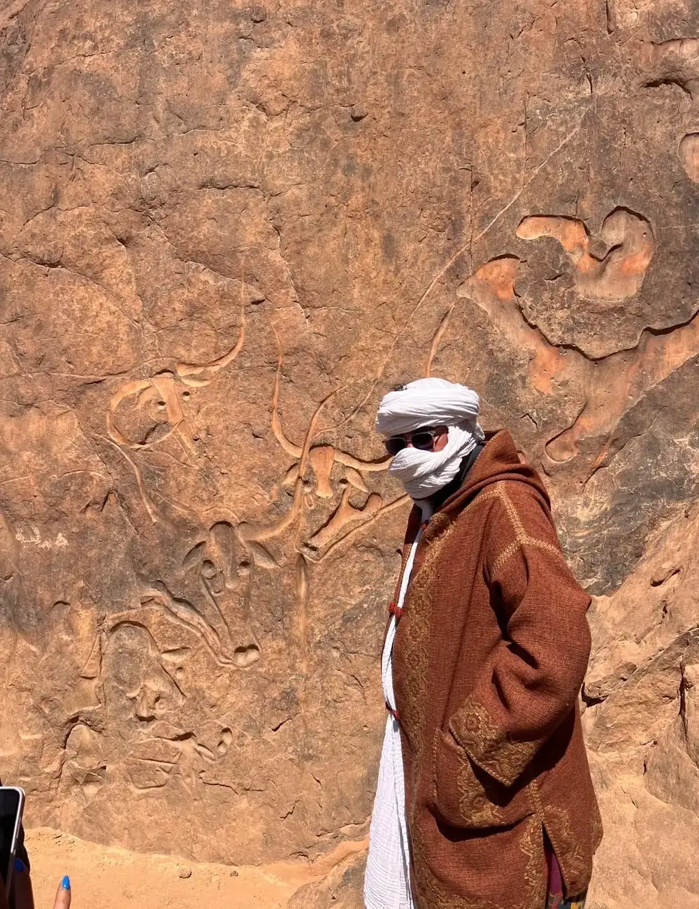 The Tourago desert camp pitched between the canyon walls near Djanet
