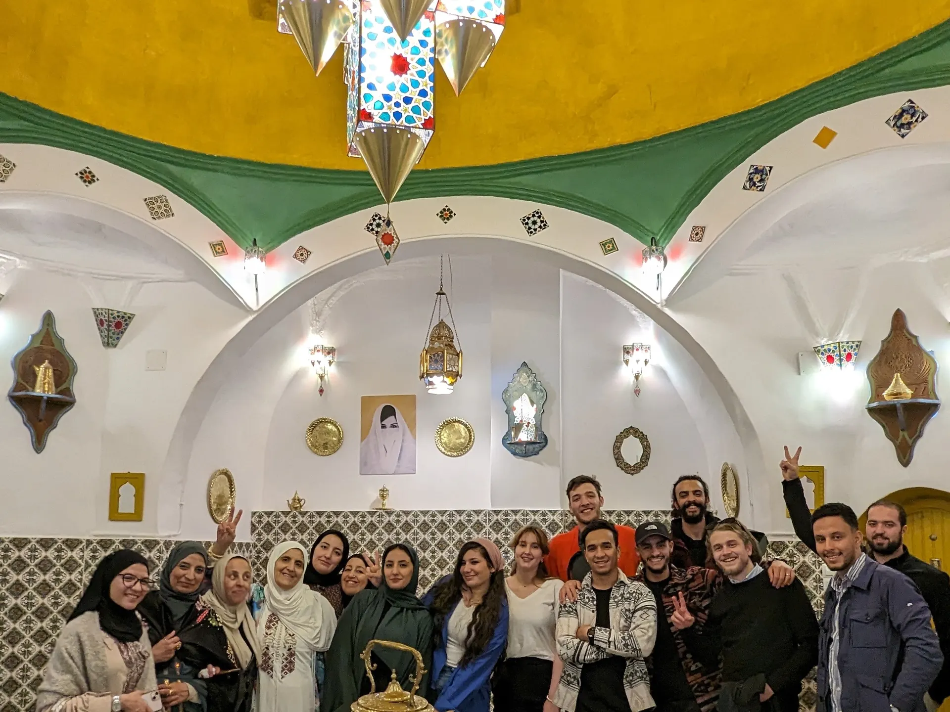 A Tourago group inside a restored domed room in the Casbah of Algiers