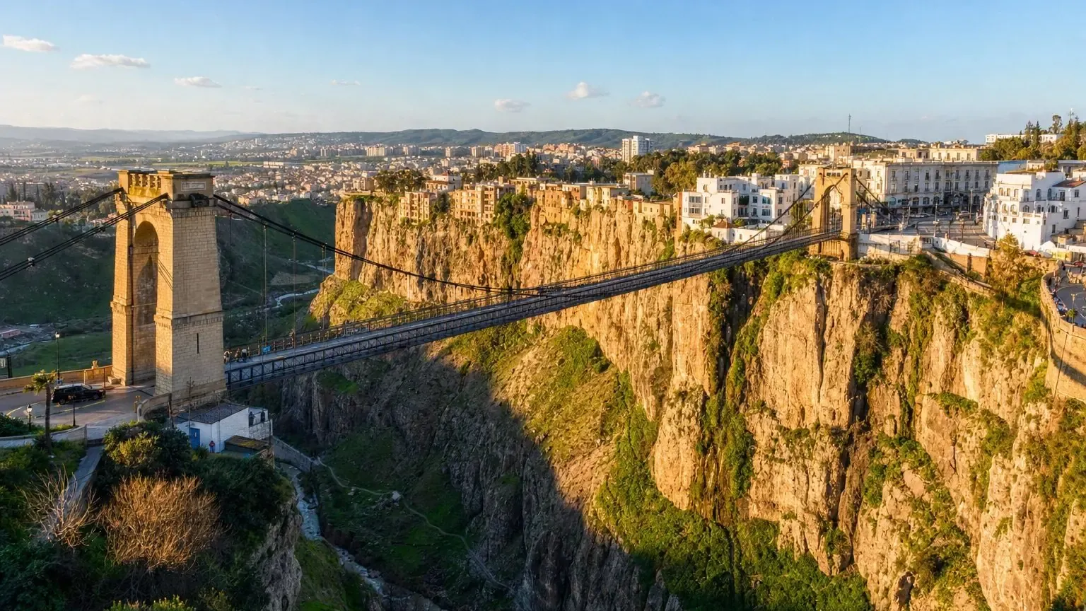 A suspension bridge spanning the gorge at Constantine
